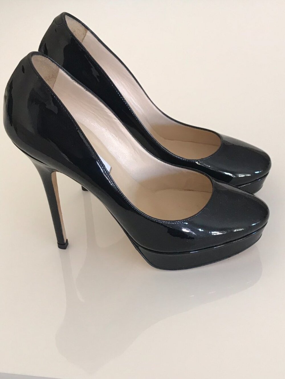 JIMMY CHOO Cosmic Black Patent Pump Heels - Picture 3 of 8